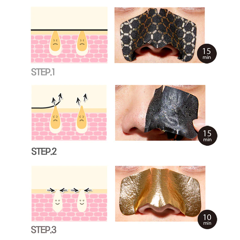 Holika Holika Pig Clear Black Head 3-Step Kit Honey Gold